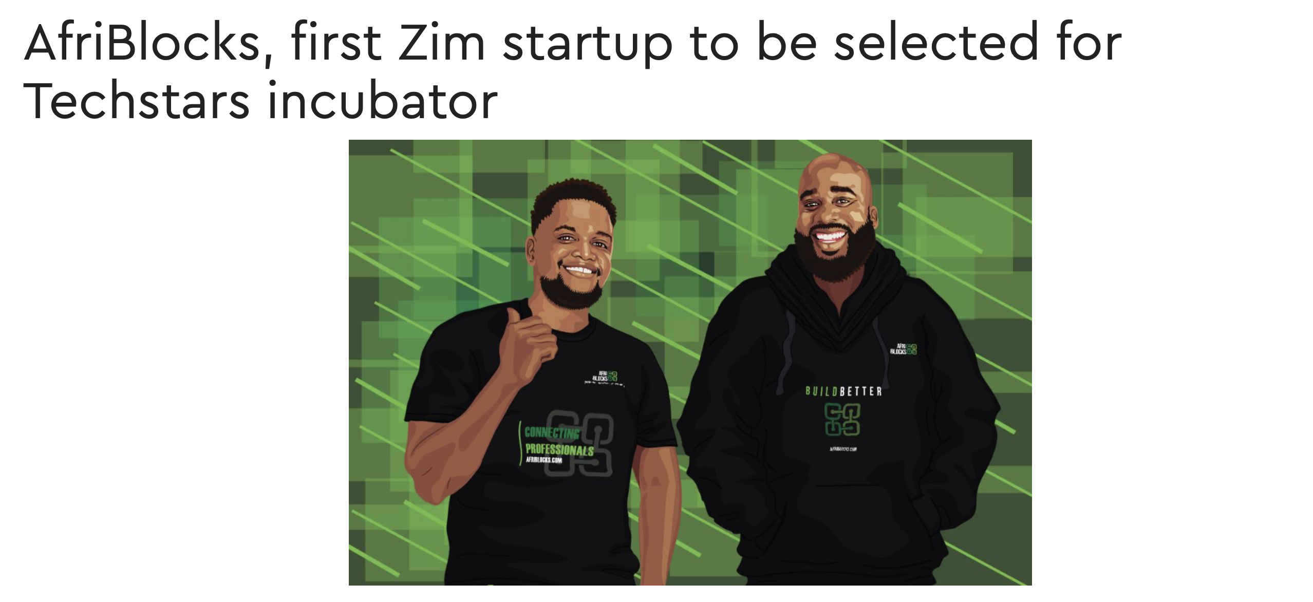 AfriBlocks, the First Zimbabwean Startup to be Selected for Techstars Incubator